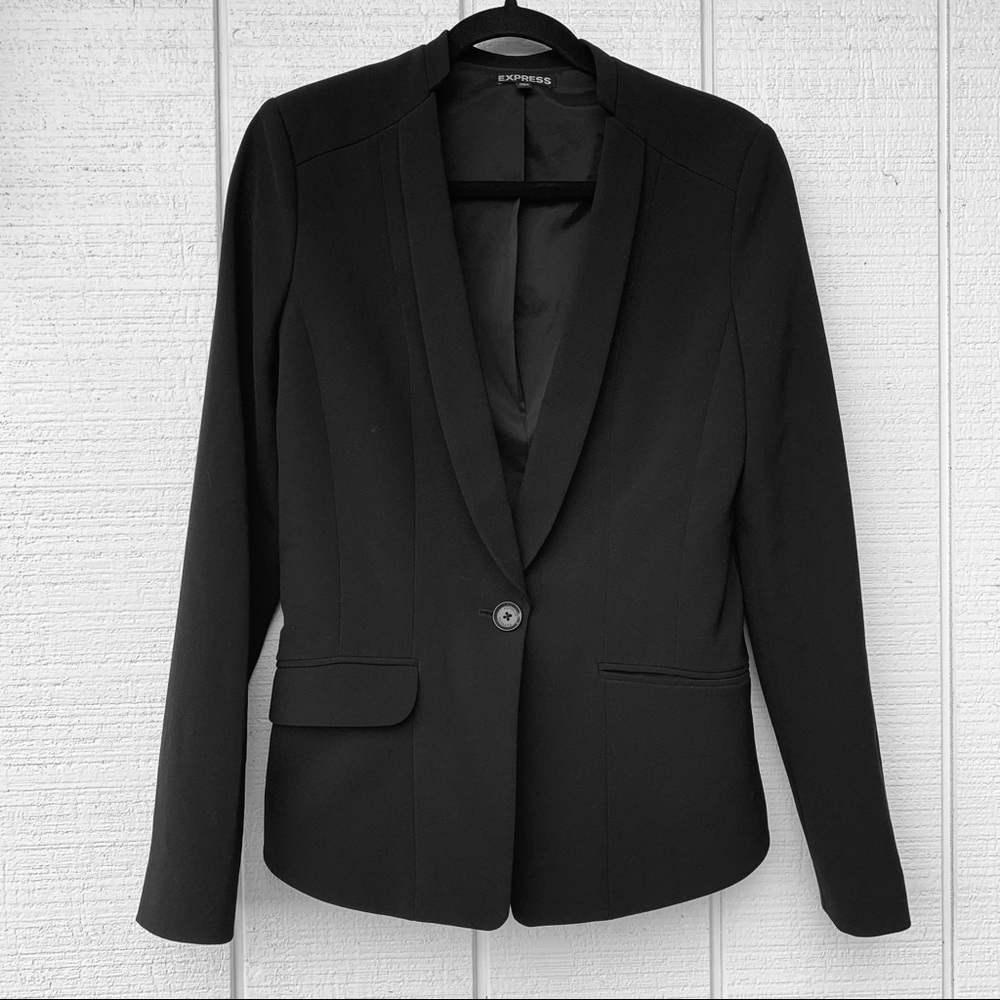 Express Single Breasted Black Blazer - image 1